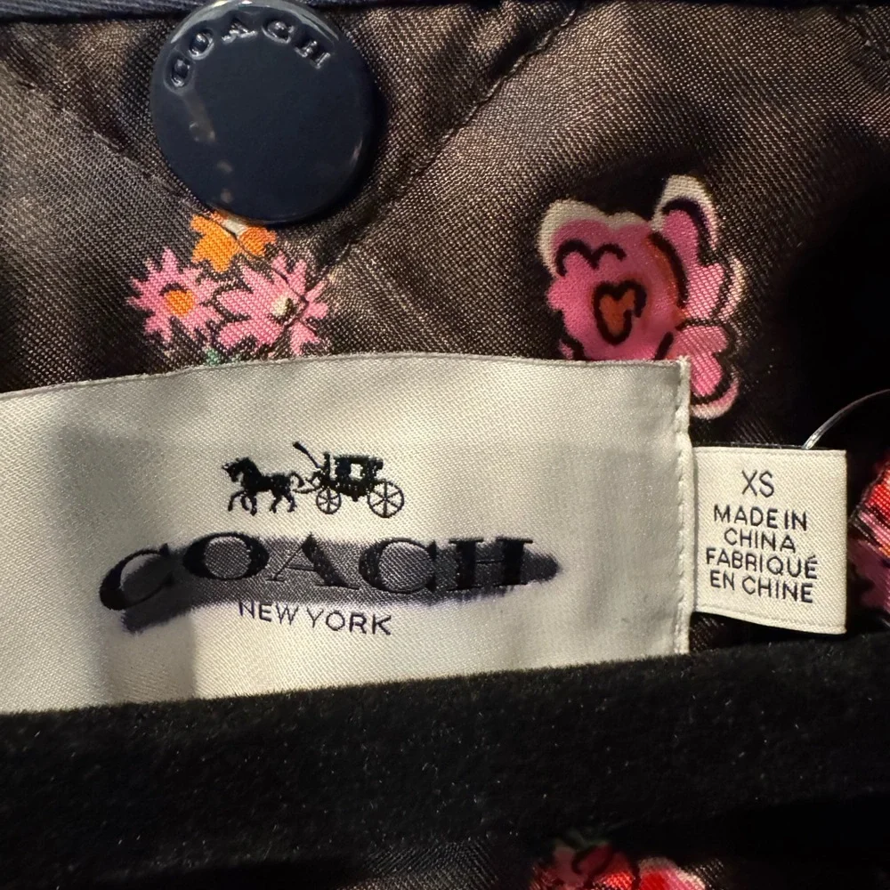 Coach Navy Utility Jacket XS Removable Liner Hooded Parka NWOT - Picture 9 of 12